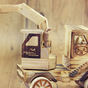 Coche de juguete de madera educativo ruso para niños, camión de basura y tren - Product Image 5