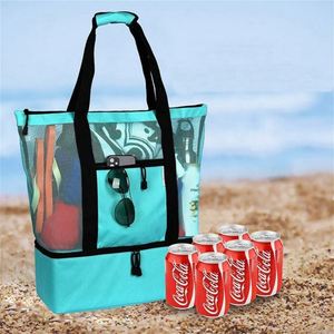 Sac Isotherme Portable Grande Capacité en PEVA, Classique et Tendance, pour Extérieur, Multi-usages, Réutilisable, avec Maille, Idéal Plage - Offre Spéciale - Product Image 1