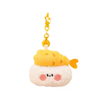 Porte-clés mignon en peluche crevettes Sushi boule de riz porte-clés doux Girly coeur poupée sac pendentif pour Couple vente en gros marchandise lanière