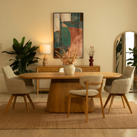 Table à manger en placage de bois MDF JJZ-011 moderne 1600 mm 6 places E2 ovale couleur personnalisée pour hôtel et maison, vente en gros de meubles