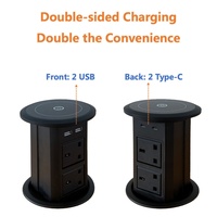 Enchufe Eléctrico Inteligente con Elevación Automática, Enchufe de Cocina Motorizado con Altavoz y Cargador Inalámbrico