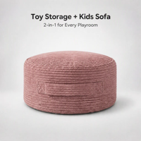 Canapé de rangement pratique pour jouets en peluche pour enfants, pouf en velours côtelé avec housse amovible, écologique, lavable, ouverture zippée pour peluches