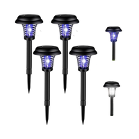 Lampe Solaire Anti-Moustiques Étanche Intérieur/Extérieur, Éclairage Violet et Blanc, en Plastique Noir - Jardin