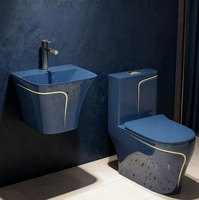 Pompa Toilet Keramik Warna-warni Penghemat Air Penghilang Bau Diameter Besar Anti Cipratan Air Modern Minimalis