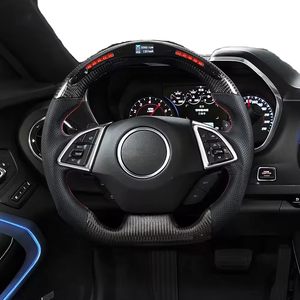 Volante Deportivo de 3 Radios con LED Indicador de Velocidad y RPM, en Cuero Genuino, para Chevrolet <span class=keywords><strong>Camaro</strong></span> SS <span class=keywords><strong>Convertible</strong></span> 2016-2022, Gran Venta - Product Image 1