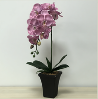 Kit de construction de mini-bonsaï en forme de fleur d'orchidée, plante artificielle en pot, briques décoratives, cadeaux pour la décoration