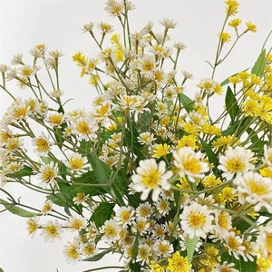 All'ingrosso fiori di seta artificiale lungo stelo giallo bianco camomilla margherita selvaggia per le lauree di nozze san valentino - Product Image 2