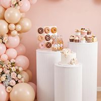 Supports de Présentation Cylindriques pour Fêtes, Lot de 3 Supports Ronds pour Gâteaux, Socles de Présentation, Piliers Décoratifs pour Cérémonies de Mariage et Anniversaires