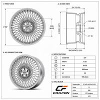 Jantes forgées CF 6061-T6 19 20 21 pouces 5*120 PCD 64.1 CB compatibles avec Lucid Air Grand Touring Dream Edition ODM