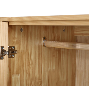 Armadio in Rattan a due porte con 1 vano portaoggetti, adatto per camere da letto o camere per bambini. - Product Image 5