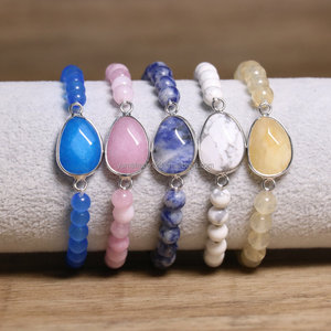 Bracelet élastique en pierres naturelles d'améthyste et <span class=keywords><strong>de</strong></span> quartz rose, fait main, avec breloque, bijou énergétique en <span class=keywords><strong>cristal</strong></span>, cadeau unisexe - Product Image 5