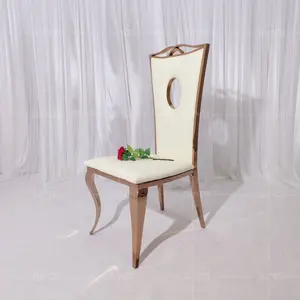 Popüler satış altın veya gümüş ev mobilya resmi modern 4 sandalye yemek odası takımı paslanmaz çelik yemek düğün ziyafet sandalye