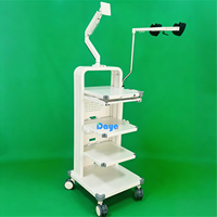 Chariot d'endoscopie mobile, chariot médical avec gestion des câbles et étagères réglables