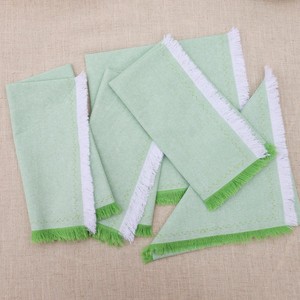 Serviette en <span class=keywords><strong>coton</strong></span> faite à la main, personnalisable, unie, teinte, à bords bruts, avec pompons, en <span class=keywords><strong>gaze</strong></span> <span class=keywords><strong>de</strong></span> <span class=keywords><strong>coton</strong></span> à franges, pour la <span class=keywords><strong>d</strong></span>écoration <span class=keywords><strong>de</strong></span> table <span class=keywords><strong>de</strong></span> mariage - Product Image 6