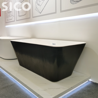 Baignoire autoportante carrée en acrylique avec hydromassage et jets d'air, certifiée CE, pour spa intérieur mural