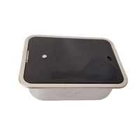 Évier de cuisine en acier inoxydable 304 pour camping-car, avec couvercle en verre, évier de cuisine en acier inoxydable pour camping-car, fourgon