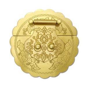 Juego de Herrajes para Muebles de Cobre Puro Chengyu, Cierre de Hebilla Estilo Chino, Bisagra y Manija 12x12cm, Duradero - Product Image 5