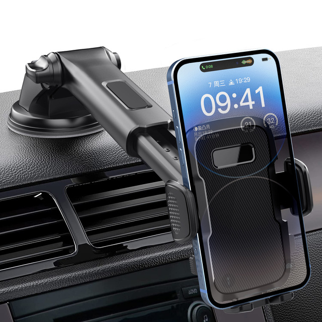 Universal Car Mount Phone Holder Desk Stand with Strong Suction Cup Base and Telescopic Arm for Dashboard & Windshield Holder