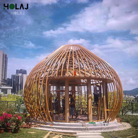 Tente de luxe de haute qualité en aluminium plaqué cuivre, type cage à oiseaux, pour extérieur, hôtel ciel étoilé, bureau, pod modulaire, maison préfabriquée mobile