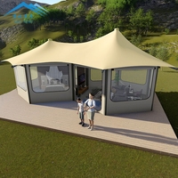 Tente de glamping de luxe en toile PVDF, nouveau design 2025, villas, tente de safari imperméable pour hôtel-resort
