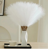 Vente chaude : Branches artificielles réalistes de 55 cm en soie et fausses plumes de pampa, faites à la main, pour décorations de Noël, de mariage et de maison, en gros