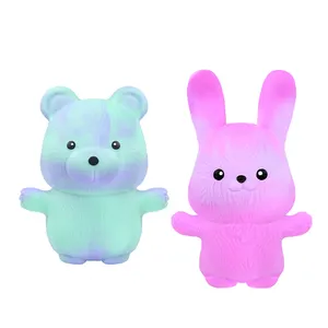 Schlussverkauf OEM niedlicher Kaninchen-Bär Quetsch-Spielzeug verschiedenes umweltfreundliches Material Dekompression-Kinderspielzeug
