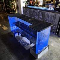 Table basse moderne en acrylique plastique avec éclairage LED RGB, table de bar multifonctionnelle pour la maison, les bars, les hôtels et les centres commerciaux