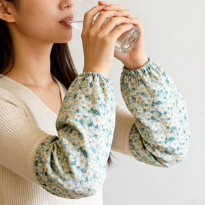 Nuevas Mangas Protectoras de Estilo Campestre con Estampado Floral Azul Pequeño, de Poliéster y Algodón, Resistentes al Agua, para Uso Diario, para Adultos - Product Image 1