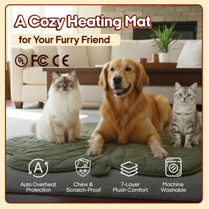 Tapis chauffant pour animaux de compagnie en forme de feuille en gros nouveau coussin d'hiver pour chats chiens vente chaude personnalisée - Product Image 4