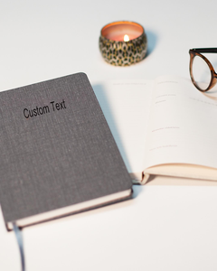 Carnet de notes en tissu A5 à couverture en lin personnalisable à couverture rigide de qualité supérieure avec logo personnalisé et design de page intérieure - Product Image 1