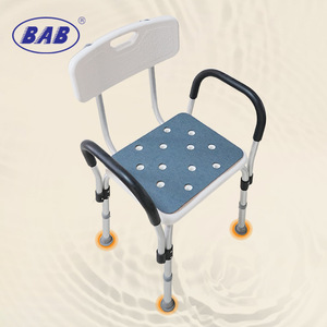 Chaise de douche avec accoudoirs et dossier en acier inoxydable, siège antidérapant pour équipement de sécurité dans la salle de bain - Product Image 2