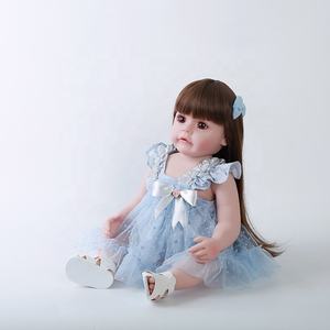 Nouvelle Robe de Princesse en Tulle Bleu Style Occidental <span class=keywords><strong>pour</strong></span> Poupée Bébé de 22 Pouces/55 cm - Product Image 6