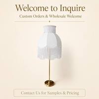 Lampe de table sans fil rechargeable personnalisée OEM avec abat-jour en tissu et garniture à pompons pour mariage, événement, banquet, lumière décorative