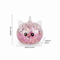 8,5 cm Ornement de Noël souple en matériau TPR, jouet anti-stress et sensoriel, en forme de Bao (boulette vapeur) mystère licorne à visage souriant, Kit de cuisson vapeur