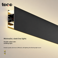 Profilé LED en aluminium TOCO pour éclairage mural double face, canal de finition murale pour chambre à coucher, rampe d'escalier, lumière linéaire