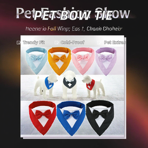 Collier anti-salive en polyester Bobite de qualité supérieure pour chien, style cravate triangulaire, couleur unie, pour l'hiver - Product Image 3