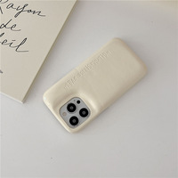 Casing HP Kulit Minimalis Korea INS Warna Solid Bentuk Sabun Anti Jatuh Pelindung Belakang Untuk IPhone 16 15 13 Pro Max 12
