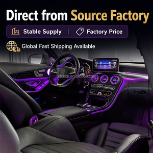 Kit d'éclairage intérieur de <span class=keywords><strong>voiture</strong></span> 64 couleurs LED <span class=keywords><strong>pour</strong></span> Mercedes Benz Classe C W205 GLC X253, contrôle par application et MMI, 100% Plug & Play - Product Image 5