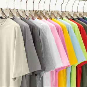 T-shirt Streetwear à Manches Courtes en Coton Tricoté 100% de Haute Qualité 180 GSM, Couleur Unie, Épaules Tombantes, Collection Été 2026 Personnalisée - Product Image 1