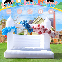 Château gonflable commercial en PVC blanc pour extérieur, 13x11.5x10FT, pour mariage et fête, structure de saut gonflable