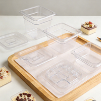 Bac alimentaire transparent de qualité supérieure, résistant aux chocs, en polycarbonate, pour la restauration, les hôtels et les cuisines