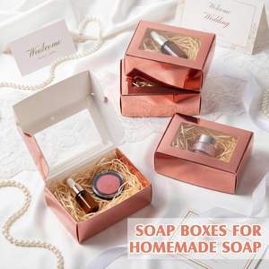 Boîtes à savon pour emballage artisanal, mini boîte en kraft avec fenêtre pour cadeau, emballage de pâtisserie et de bonbons (or rose) - Product Image 5