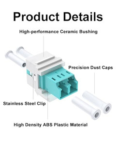 Acoplador Keystone de Fibra Óptica LC Dúplex OEM ODM, Paquete de 2, Compatible con UPC Dúplex OM3/OM4, Acoplador de Fibra Multimodo LC a LC para Fibra - Product Image 3