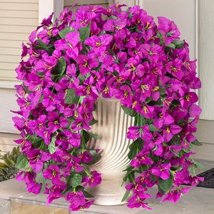 Wholesale Handmade Silk <strong>Artificial</strong> Bougainvillea <strong>Hanging</strong> <strong>Basket</strong> Vine Faux Wall <strong>Hanging</strong> <strong>Flower</strong> for Garden Indoor Outdoor Layout - Product Image 1