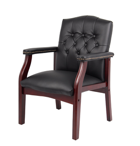 Fauteuil d'appoint en cuir OE HOME pour salon avec accoudoirs rembourrés, dossier mi-haut ergonomique, design moderne et transitoire - Product Image 4