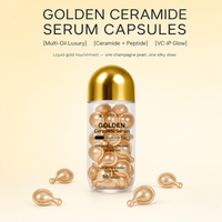 Capsules de sérum pour le visage en céramide doré personnalisées OEM, céramide NP, peptide, nourrissent, illuminent, renforcent la barrière cutanée, perles, produits de soin de la peau