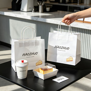 Cajas de Panadería con Logotipo Personalizado y Ventana, Solución Integral de Empaque para Panadería, Bolsa de Papel Desechable Ecológica para Postres para Llevar - Product Image 3