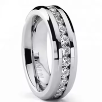 Bague de mariage personnalisée pour femme en titane Gentdes Jewelry, design géométrique tendance avec incrustation de zircon taille princesse, plaqué or