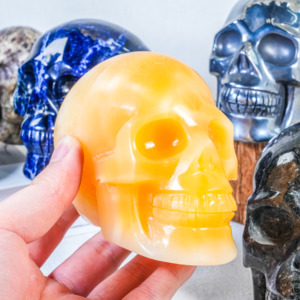 Hot Bán tự nhiên pháo hoa đá sọ pha lê thủ công cho Halloween trang trí món quà kỷ niệm astrophilite Tay Chạm Khắc sọ - Product Image 5