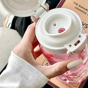 500ml PC Minimalist Ins Style Straw Cup Stylish Portable <b>Large</b> Capacity Transparent Heat Resistant Niche Plastic <b>Water</b> <b>Bottle</b> - Product Image 5
